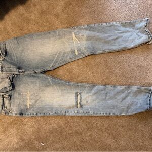 Fear of God Light Blue Slim Straight Distressed Jeans